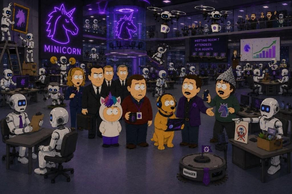 Minicorn office with live index chart